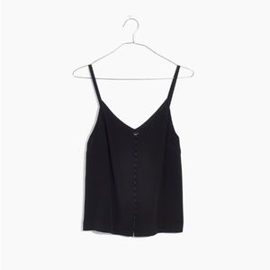 Black Silk Button-Down Cami NWT